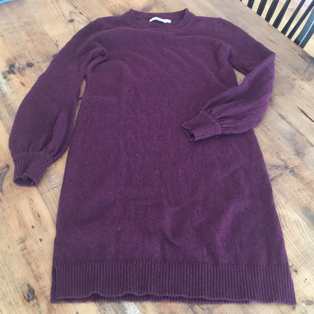 Loft burgandy sweater dress. Sz M